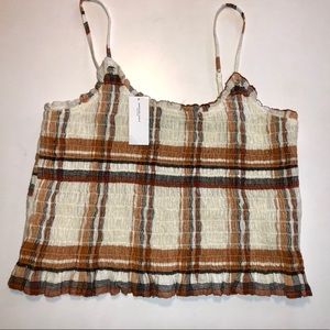 NWT American Eagle Plaid Cropped Top